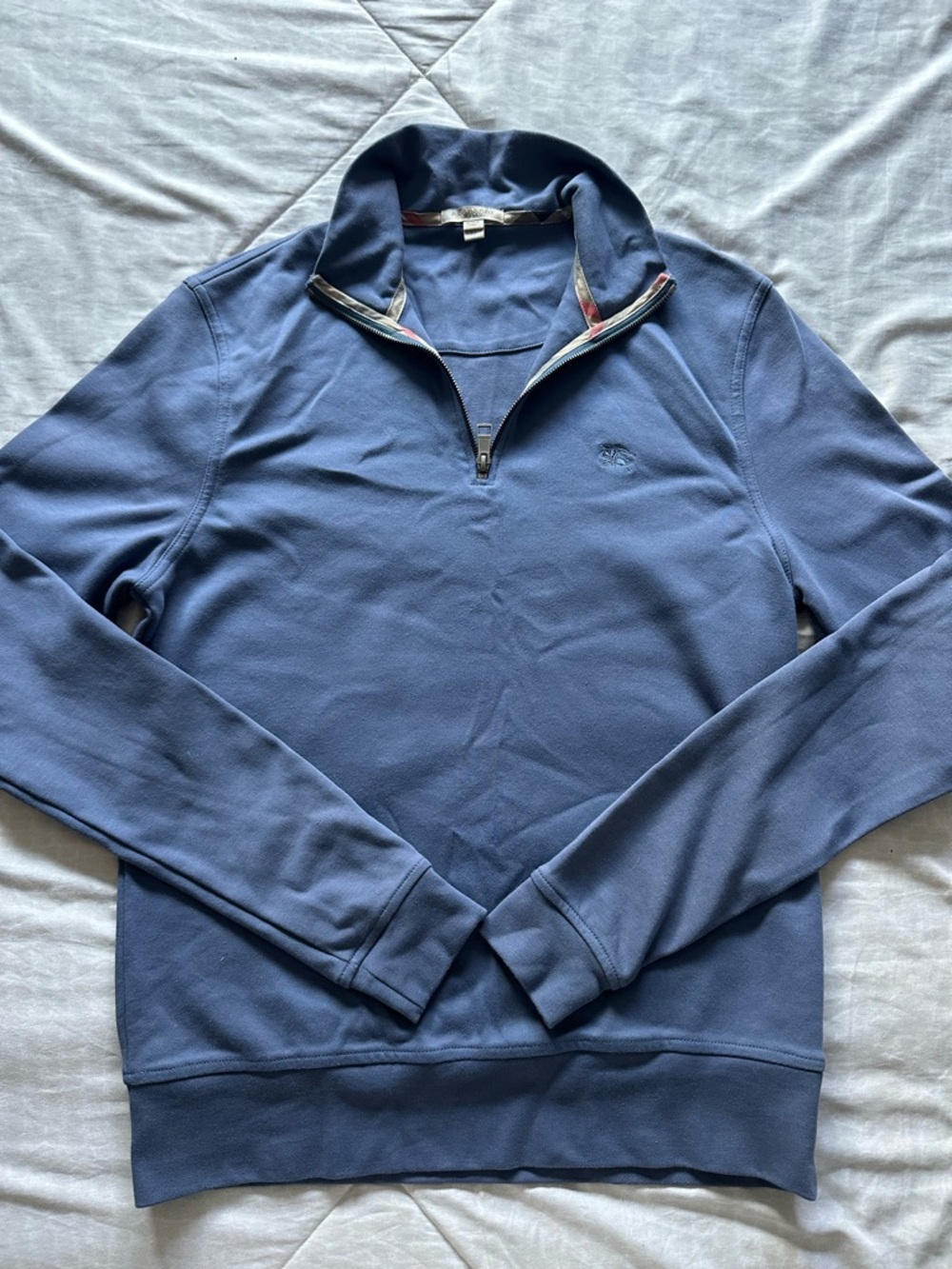 BURBERRY Quarter-Zip Pullover Sweater - Blue